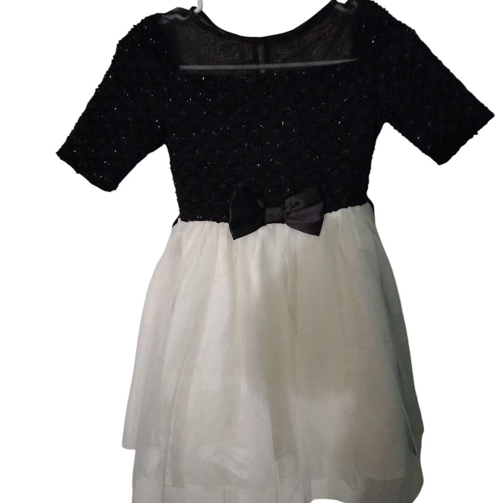 Lilt Elegant Black and White Kids Dress